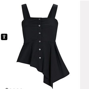 NWT Veronica Beard Aleali Draped Poplin Tank Top Size 4